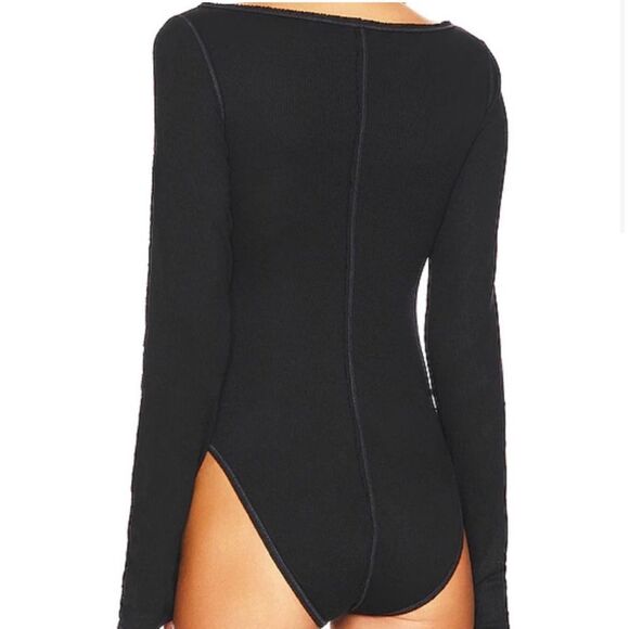 Free People Sloane Bodysuit in Black Size Large NWT - Picture 4 of 9
